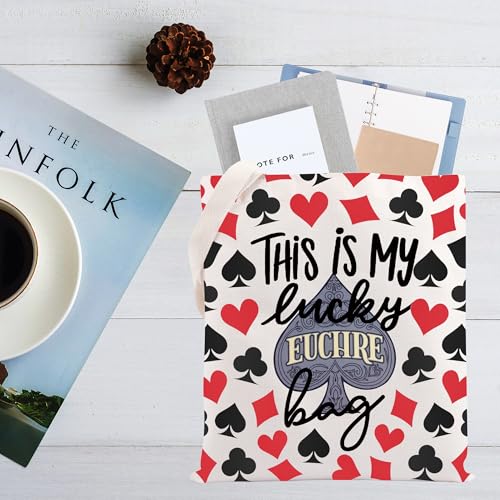 Bolso tote para jugadores de Euchre, con mensaje divertido, de algodón, para mujer miniatura 3