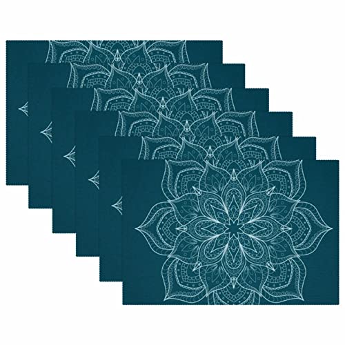 Set de table blanc de qualité supérieure floral résistant chaleur pour table chic - 6