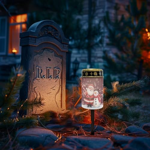 Image of Santa Christmas Cemetery Solar Lights Flameless Candle