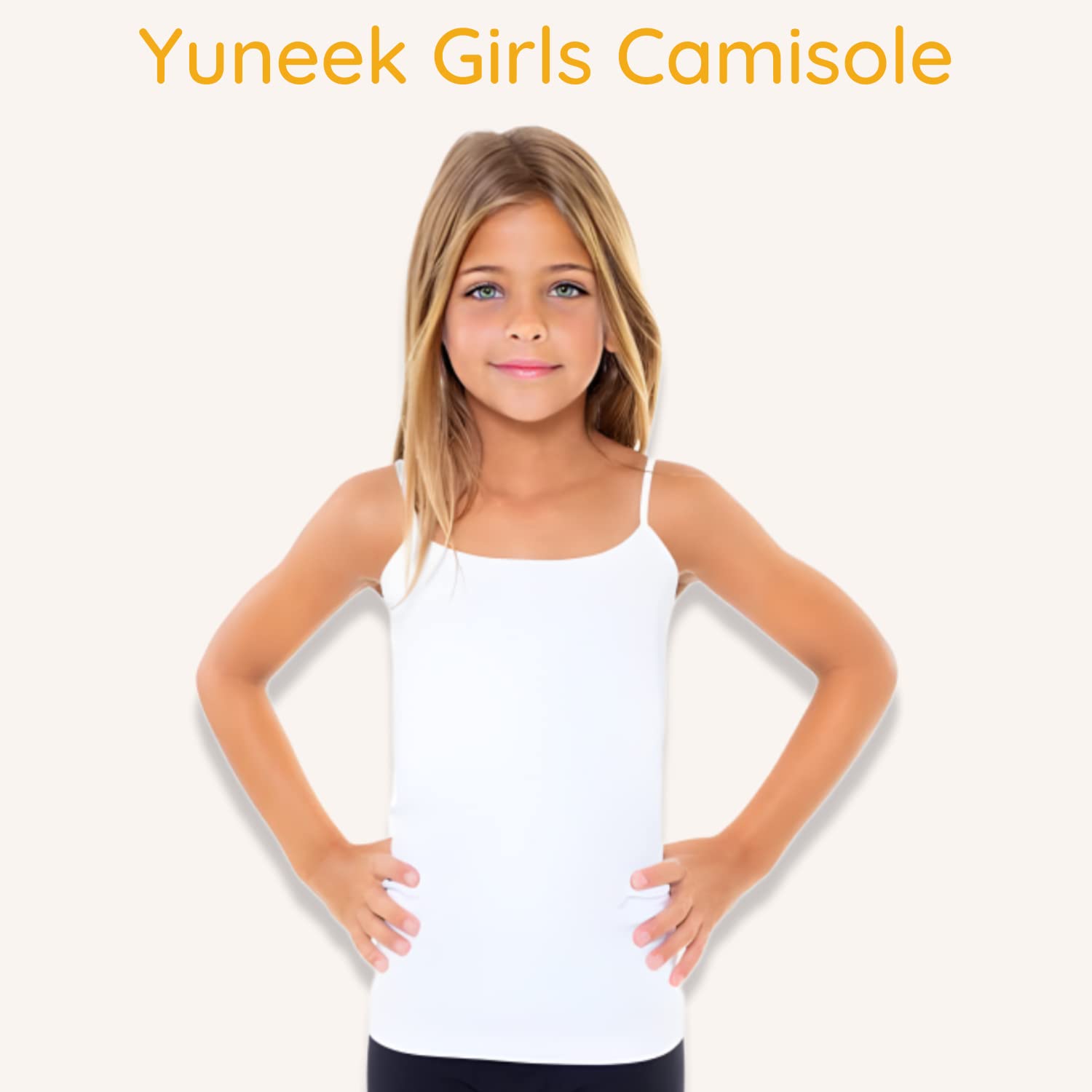 Yuneek Girl's Cotton Regular Fit White Full Slip/Cami Combo (7-8 Years, 6) - Image 2 thumbnail