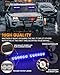 XRIDONSEN 2x 10.7 inch Blue Emergency Lights 24 LED Warning Flashing Safety Side Window Front/Rear Windshield Strobe Lights Grill Surface Mount for Police Firefighter POV Ambulance Vehicles Trucks Car