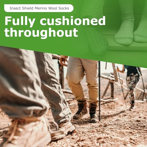 Merino Wool Hiking Socks, Stretchy and Comfortable Tall Boots Socks with Padding and Insect Protection4
