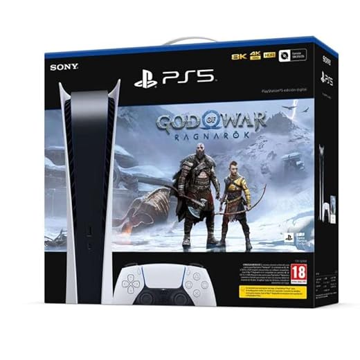 Playstation Consola PS5 Digital + Juego PS5 God of War Ragnarök