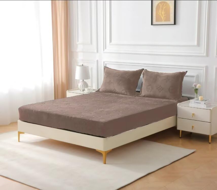 Milk Velvet Sheet 3-Piece Set(Include 1 Fitted Sheet &amp; 2 Pillowcases)-Truly Soft Milk Fluff Fitted Sheet
