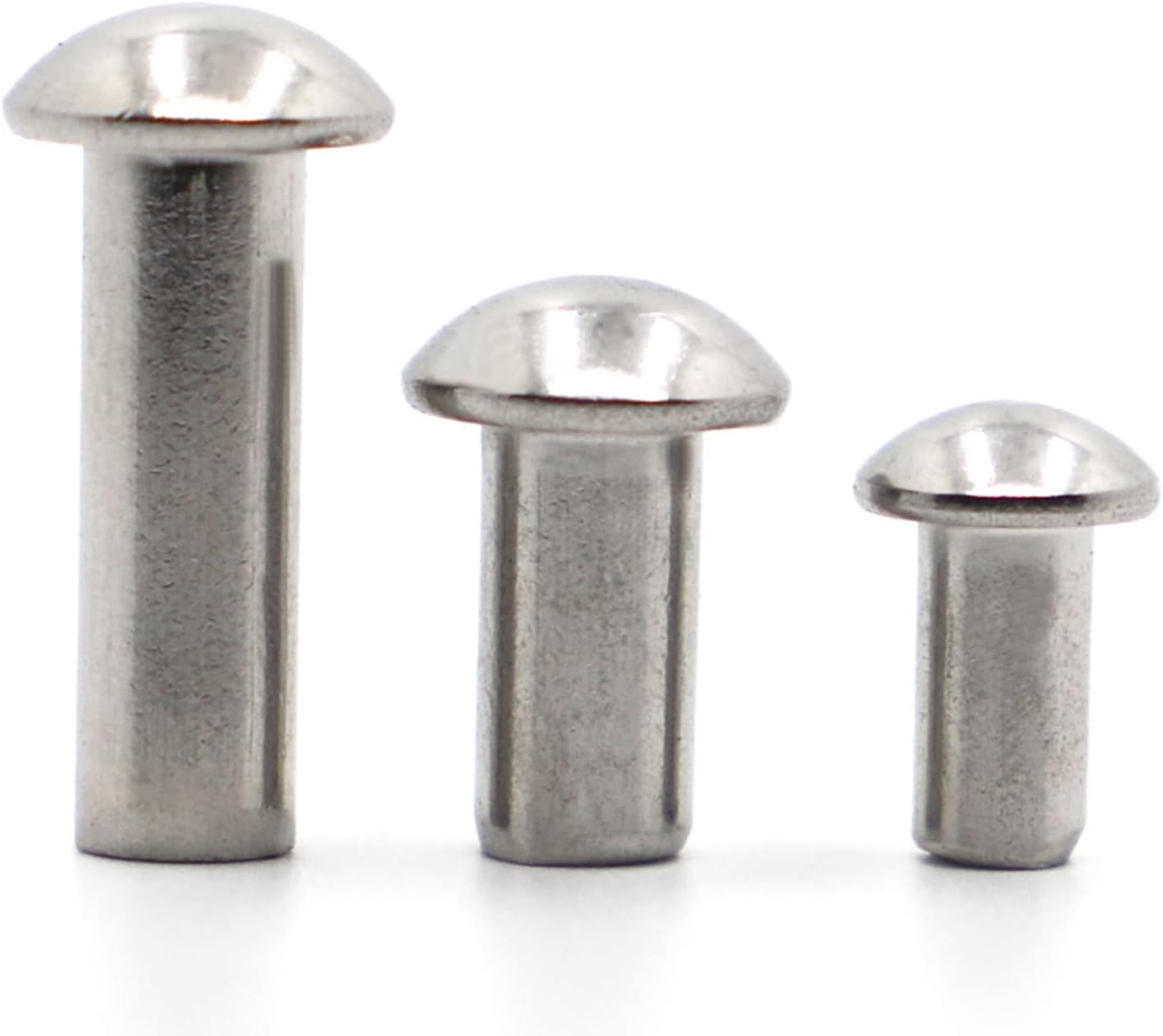 AE-TOOL - 10-50pcs 304 Stainless Steel Solid Round Head Rivet M0.8 M1 M1.2 M1.4 M1.6 M2 M2.5 M3 M4 M5 M6 Alloy Self-Р|uɡging Rivet GB867 (16mm)