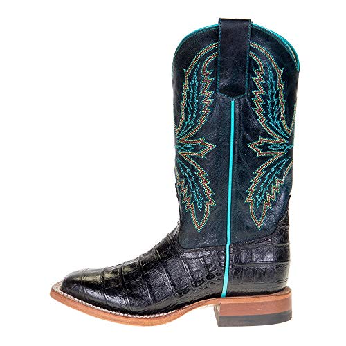 Macie Bean Kids Black Caiman Print Cowgirl Boots Black 5Y3