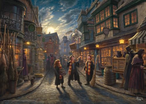 Schmidt Spiele Puzle de 1000 Piezas, Diagon Alley, Thomas Kinkade, 58548 Wizarding World, Harry Potter, Multicolor