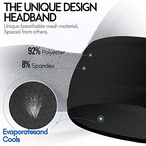 DECDEAL Esporte Headband Sweatband Faixa de cabelo Headwear antiderrapante Faixa de cabelo elástico