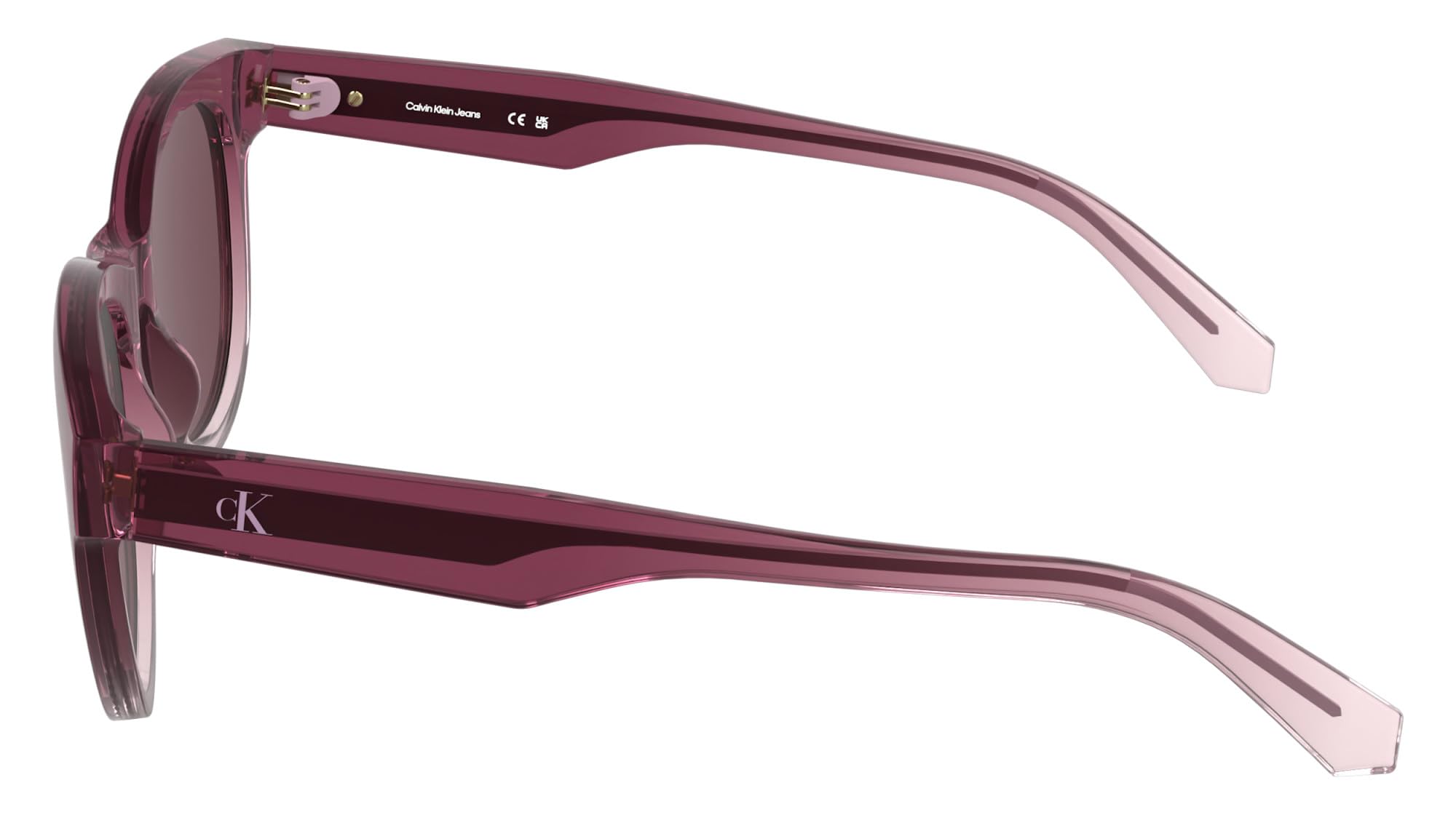 Calvin Klein Jeans Women's Sunglasses CKJ26600S - Transparent Gradient Wine/Rose with Solid Wine Lens