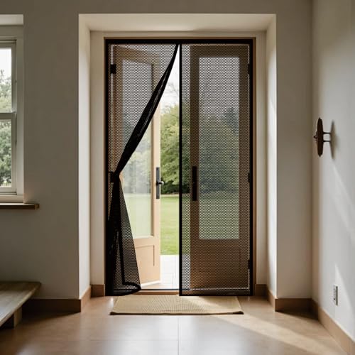 �ȈՖԌ� 98 x 171 cm �}�O�l�b�g���J�ʃe�[�v�t�����ɊJ�X�C�X�C���N���h�~�ԕ��E�ق���̐i����h�����t���ȒP���[�o�b�N�����Ԍ˃J�[�e�����փh�A�p���܂�x�����_����������A�p�g, �u���b�N