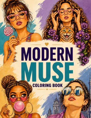 MODERN MUSE: A Stylish Coloring Book for Women Featuring Beautiful Fashion Portraits, Modern Beauty and Creative Expression image 2