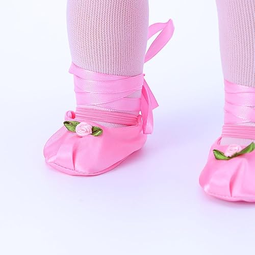 Miniatura 6 de Accesorios de ropa para muñecas de 18 pulgadas, juego de vestido de bailarina de ballet para muñecas de 18 pulgadas, incluye leotardo rosa, medias,