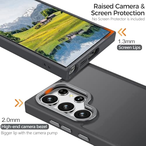 Image of DIZORO Polycarbonate Matte Case for Samsung S25 Ultra 5G Translucent Frosted Hard Back Phone Case Anti-Fingerprint Anti-Slip Shockproof Protective Case Cover for Samsung Galaxy S25 Ultra 5G Gray