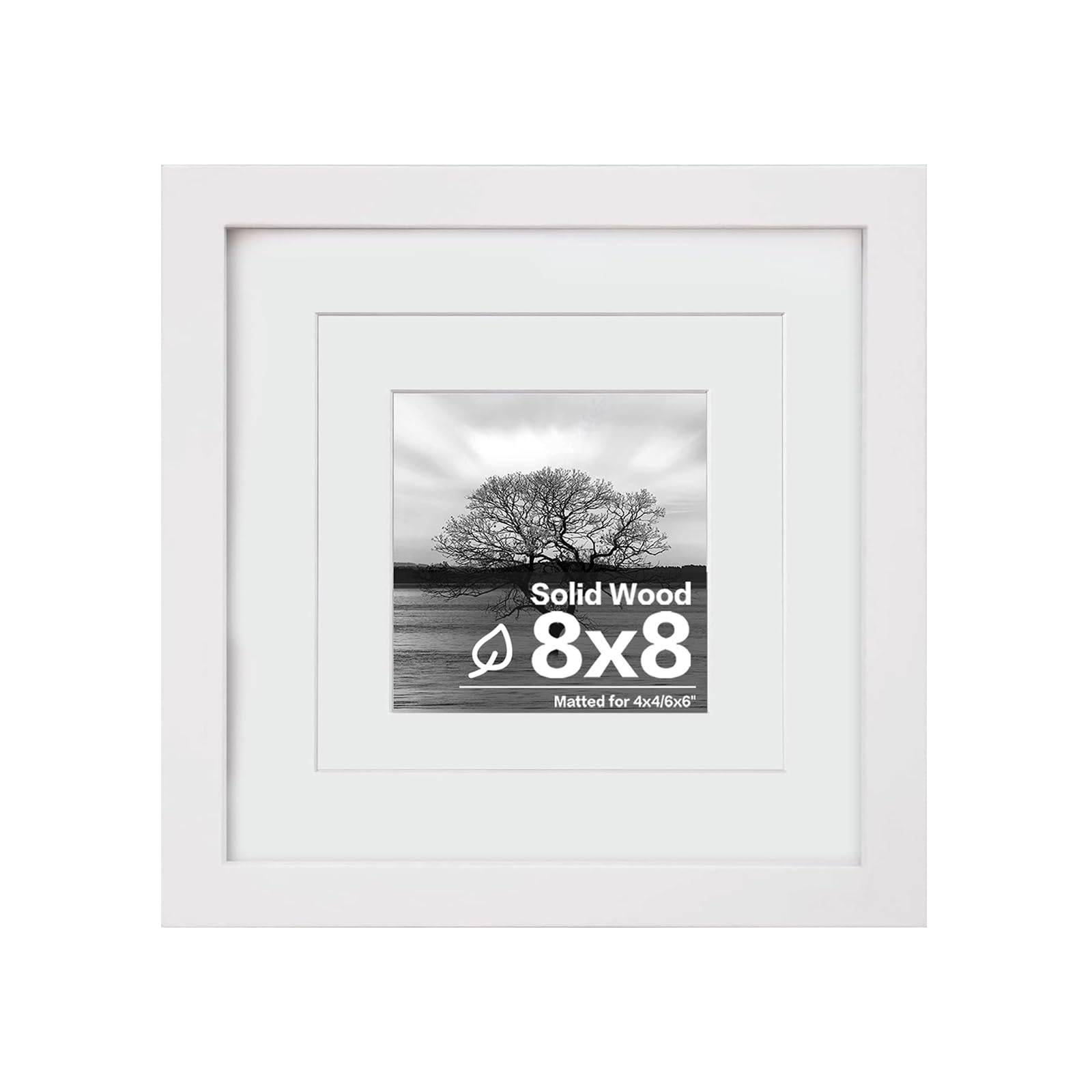 Cadre photo 20,3x20,3 bois massif Egofine blanc finition premium