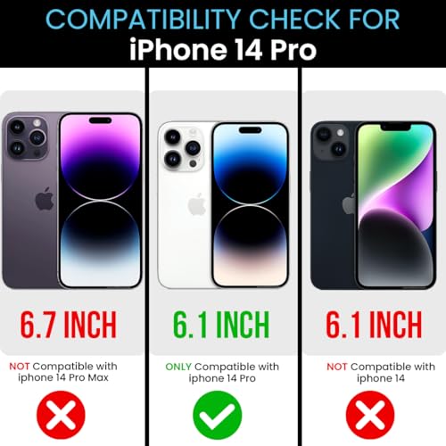 Image of MILLION CASES Back Cover Case for iPhone 14 Pro Shockproof Protective Resilient Carbon Fiber Bracket Case for Men & Boys(Black)