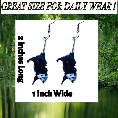Pair of Possum Earrings for Women/Adults. Opossum Earrings for Rednecks Costumes2