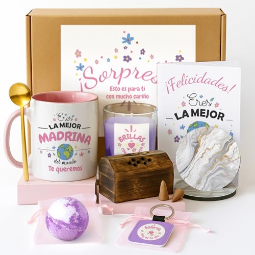 Kembilove® Pack Regalo Madrina | Regalo Personalizado para Mujer con