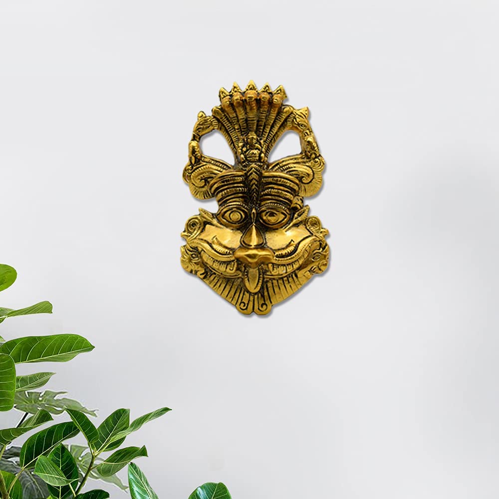 Keerthi Mukha Kirtimukha Keerthimukhudu Idol Main Door Wall Hanging For Evil Protection Decorative Showpiece (Standard)