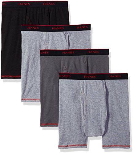 Hanes Men's 4-Pack Cool Comfort Breathable Mesh Boxer Brief Grey, Assorted, Large