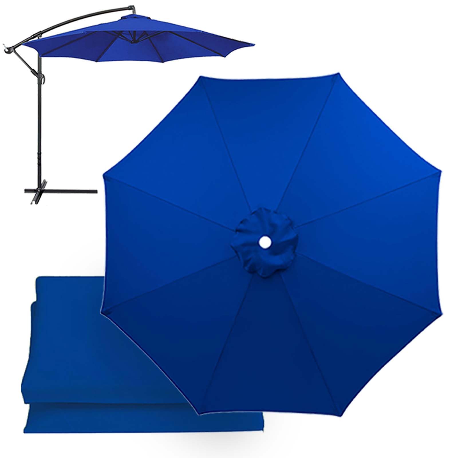 XEISYO Replacement Umbrella Covers 2/2.3/2.5/2.7/3/3.5M, 6/8 Ribs, UV Protection Garden Replacement Parasol Canopy, for Patio Yard Beach (Blue,8ribs-2m/6.5ft)