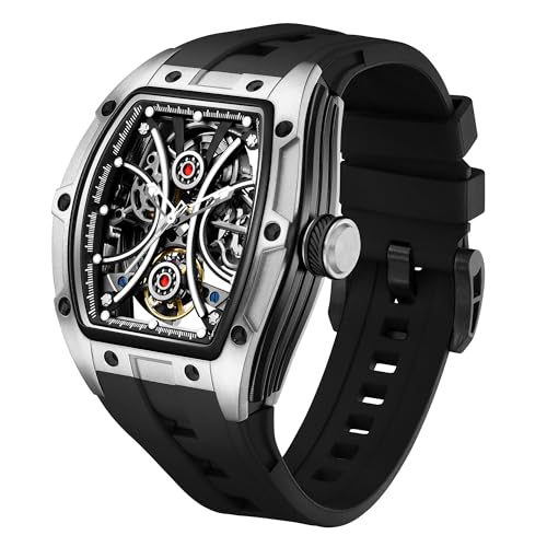 Image of ALIX Automatic Mechanical Watch Silicone Band Water-Resistant Stylish Gift for Men