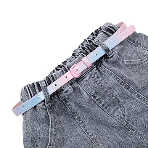 Ovogbee Belt For Girl 3 Pack Fashion Pu Leather Kid Girl Belt Black Pink White Medium #TOP5