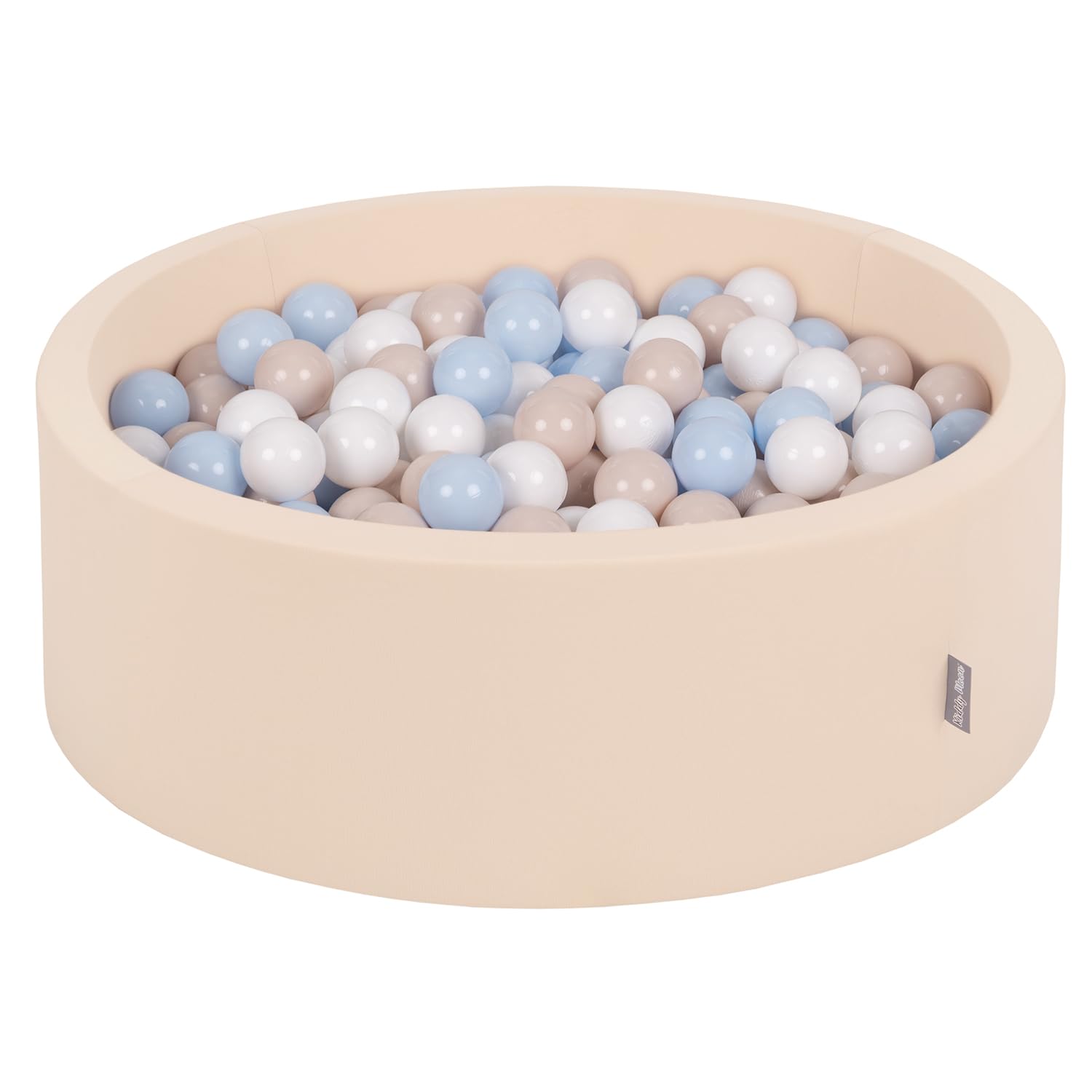 KiddyMoon Soft Ball Pit Round 90X30cm/300 Balls ∅ 7Cm/2.75In For Kids, Foam Ball Pool Baby Playballs, Beige: Pastel Beige/Paste
