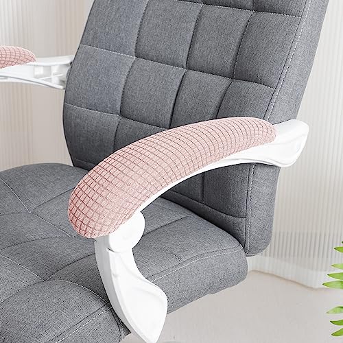 Image of FORCHEER Office Chair Armrest Covers Pink 8-13 inch Long Stretchable Water Resistant Jacquard Desk Chair Arm Rest Covers for Computer Chair Arm Removable Washable 2 Pieces