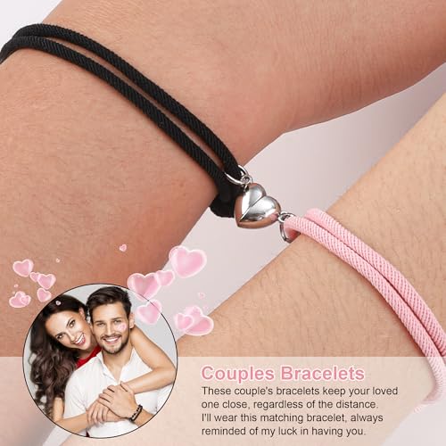 Couple Matching Bracelets for Bf And Gf, Best Friend Bracelet,Stretch Adjustable Braid Rope Bracelets Jewelry for Him and Her4