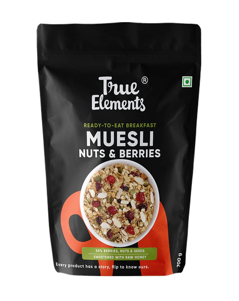 True Elements Muesli Nuts & Berries 700g With 14 Millets, Almonds