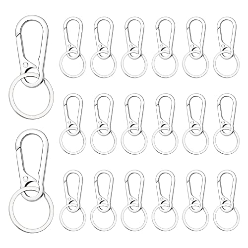 20 Pezzi Portachiavi con Moschettone Staccabile