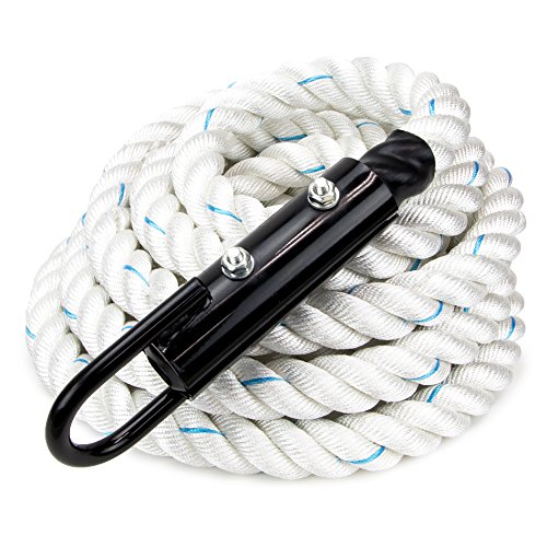 image for Crown Sporting Goods 1.5 Polydac Gym Climbing Rope, White - Fitness Eq