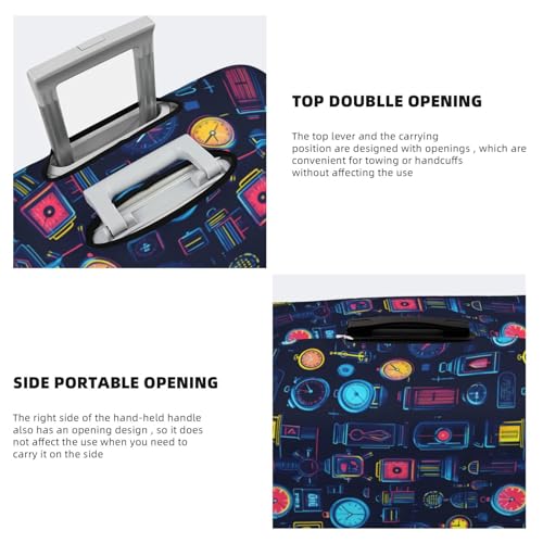 Luggage Cover Protector - Retro Clock Colorful Print Suitcase Covers for Luggage Fit 22-24 Inch Suitcase4