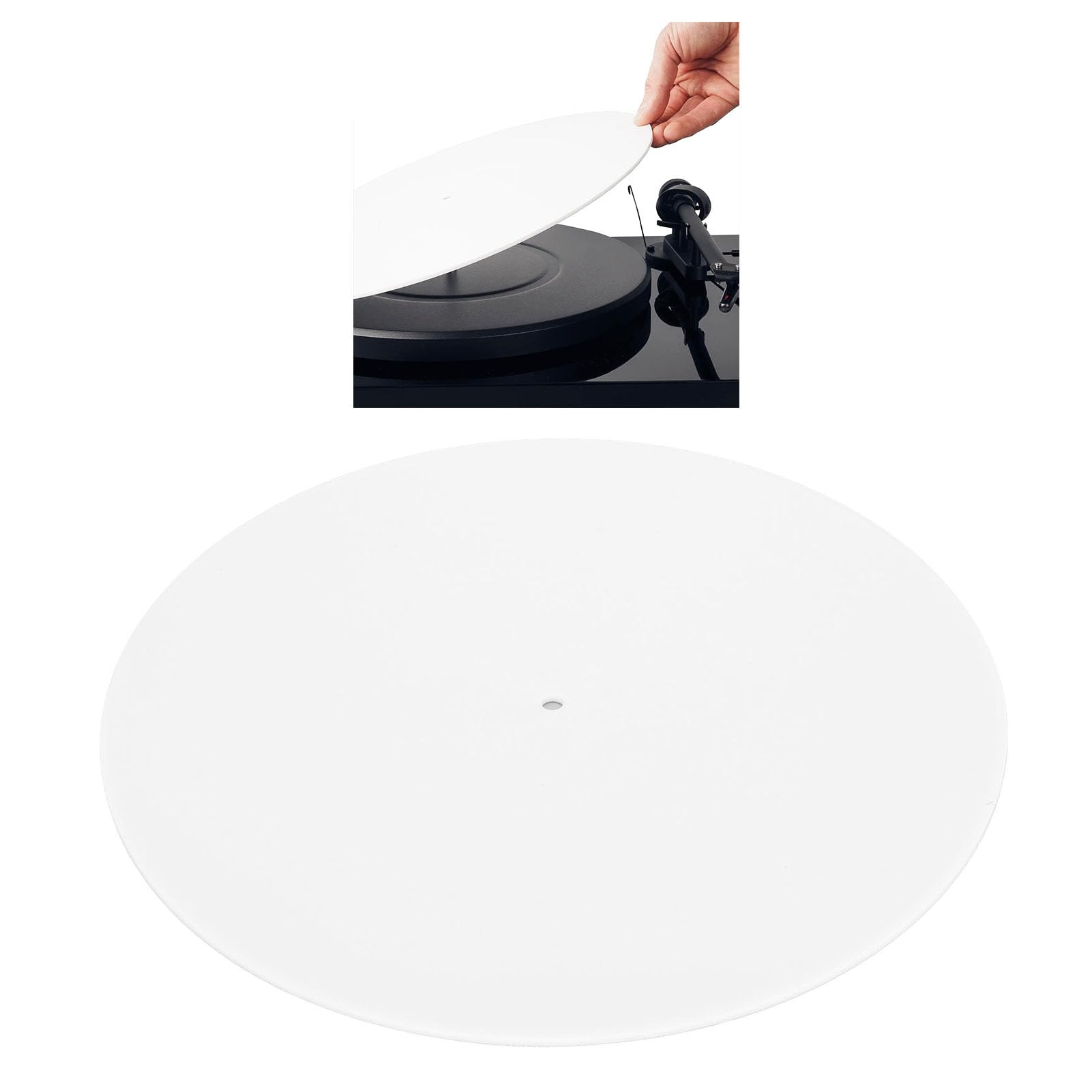 Acrylic Turntable Mat, Universal 12in Slipmat with Shiny Effect Illuminates Listening Space for Static Reduction Clearer Sound Quality (1)