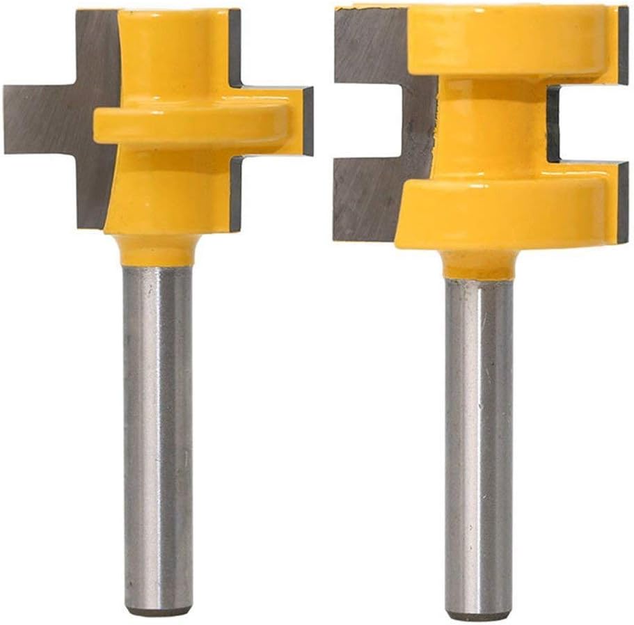2pcs 1/4" Shank Matched Tongue and Groove Router Bit Set Woodworking Tool Milling Cutter