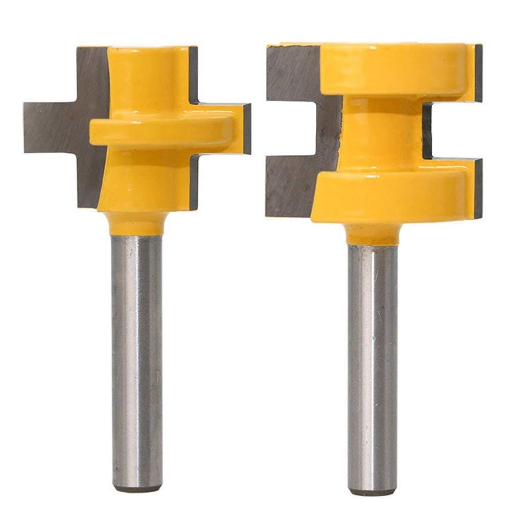 2pcs 1/4" Shank Matched Tongue and Groove Router Bit Set Woodworking Tool Milling Cutter
