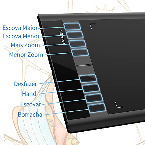 XP-PEN Star 03 V2 Mesa Digitalizadora de 10x6 Polegadas com 8192 Níveis de Pressão Caneta Passiva se