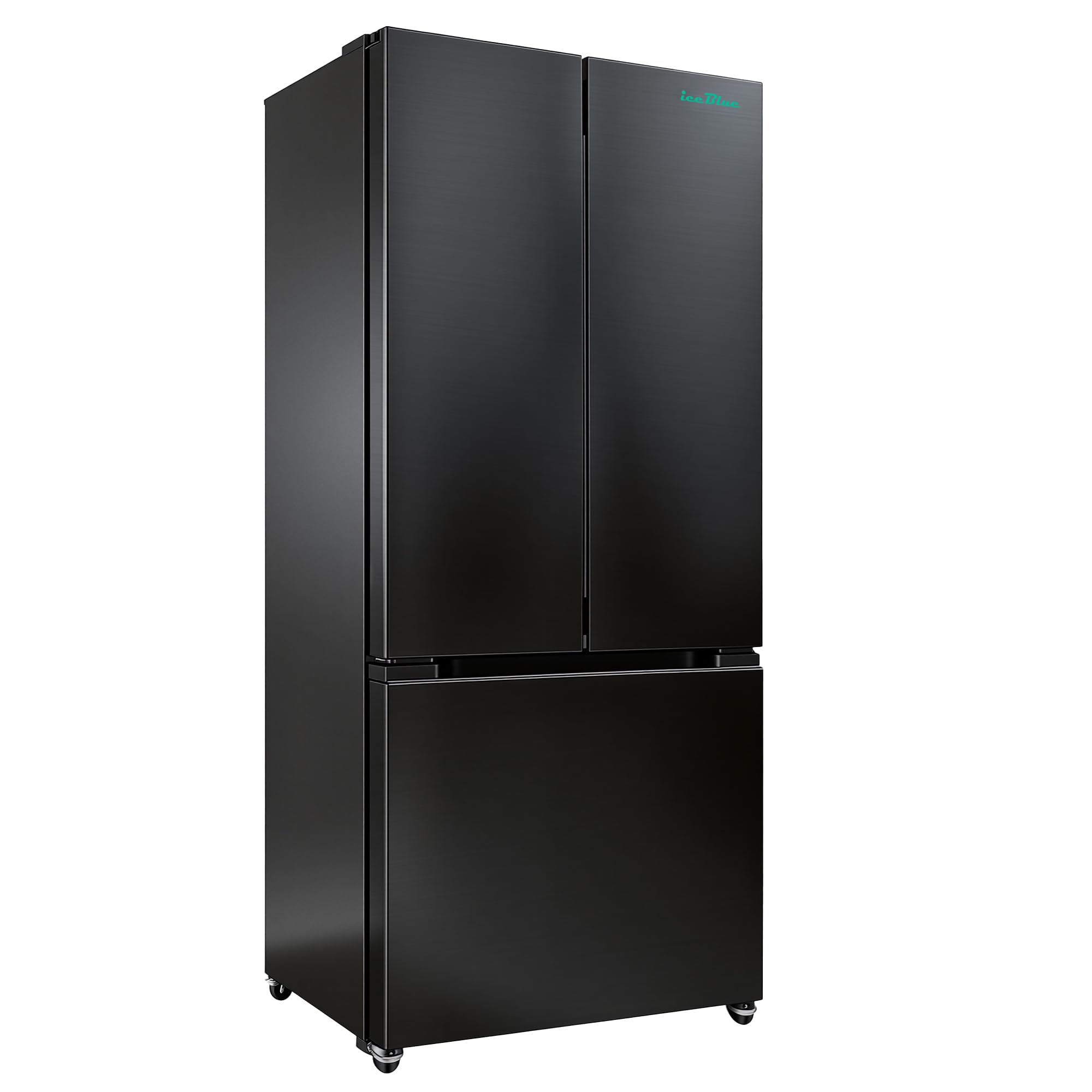 Iceblue 17.7 Cu.Ft. French Door Refrigerators, 30" Full Size Refrigerator, Beverage Refrigerator with Bottom Freezer, Frost Free Beverage Fridge - Black Stainless Steel