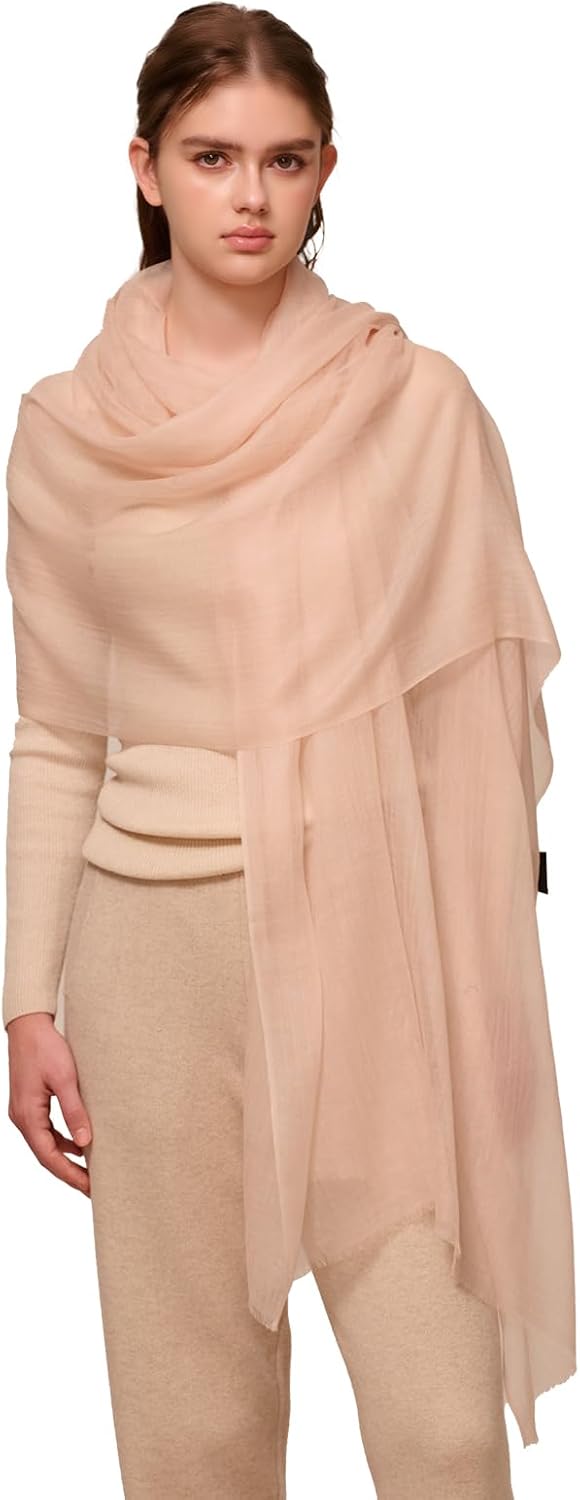 Luxury 100% Cashmere Shawl Wraps for Women, 91''x40'' Featherlight Pashmina Scarf, Travel Wrap for All Seasons - Image 9