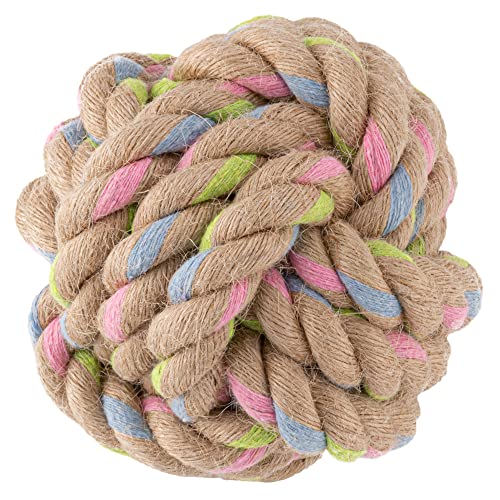 Beco Natural Woven Hemp Rope Ball Dog & Puppy Toy, Fetch, Roll & Chew Play, Cleans Teeth with Chewing, Small Beco Natural Woven Hemp Rope Ball Dog & Puppy Toy, Fetch, Roll & Chew Play, Cleans Teeth with Chewing, Small