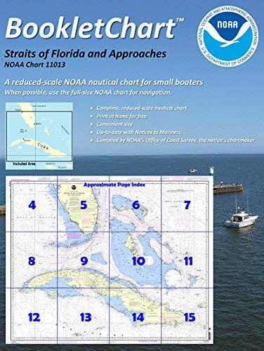 Paradise Cay Publications NOAA Booklet Chart 11013: Straits of Florida and Approaches, Handy 8.5
