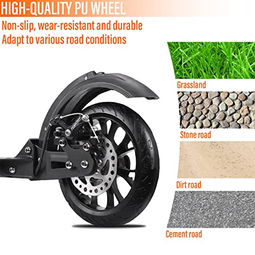 Futchoy Step, kickscooter voor volwassenen en kinderen, met vering, 200 mm, inklapbaar, in hoogte verstelbaar… - Afbeelding 7