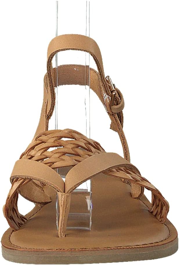 Toms Women's Ankle Strap Espadrilles 10 Narrow Honey Leather/Synthetic Braid