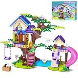 Friends Treehouse Building Toy - Friendship Tree House Building Kit with LED Light, Slides, Swing, Animals - Creative Forest Toy Construction Set Gift for Kids 6 7 8 9 10+ (751Pcs)