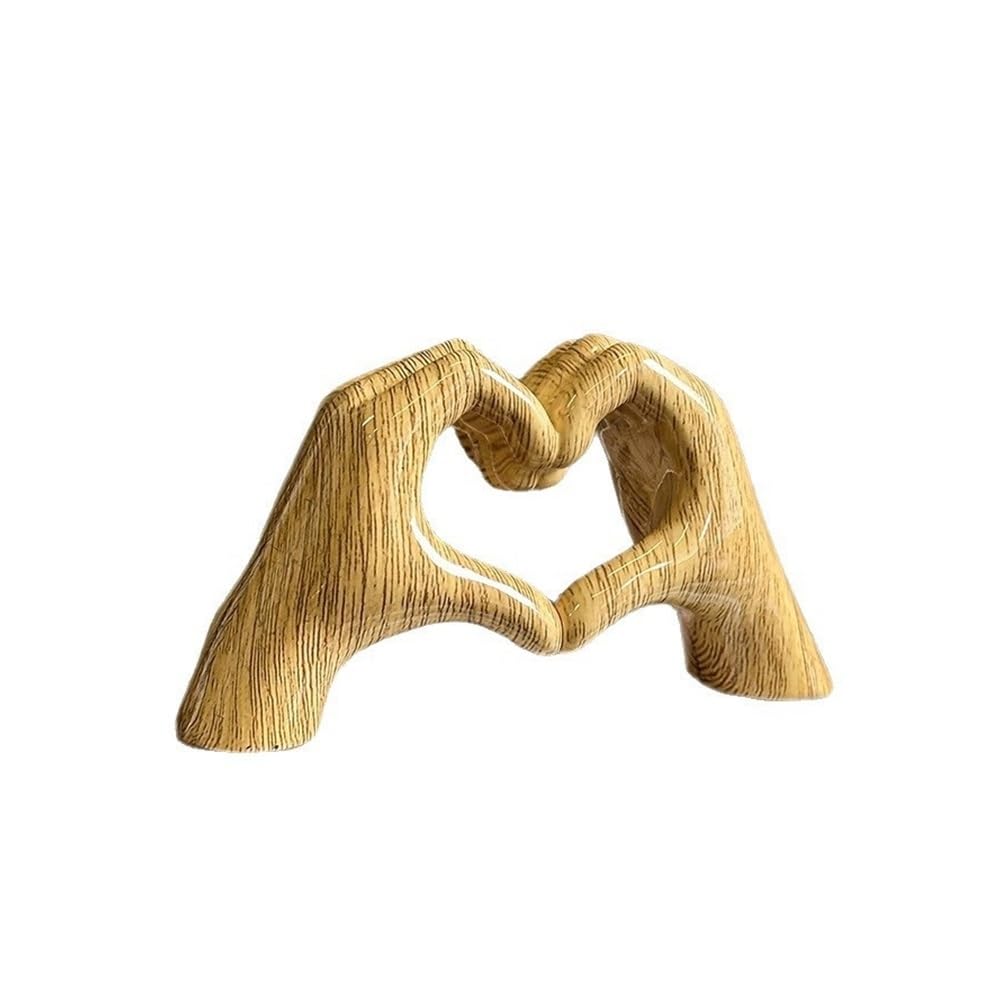 zhuyanbo007 Desk Statue, Heart Gesture Statue - Home & Office Decor, Desktop Ornament for Living Room, Bedroom(Yellow)