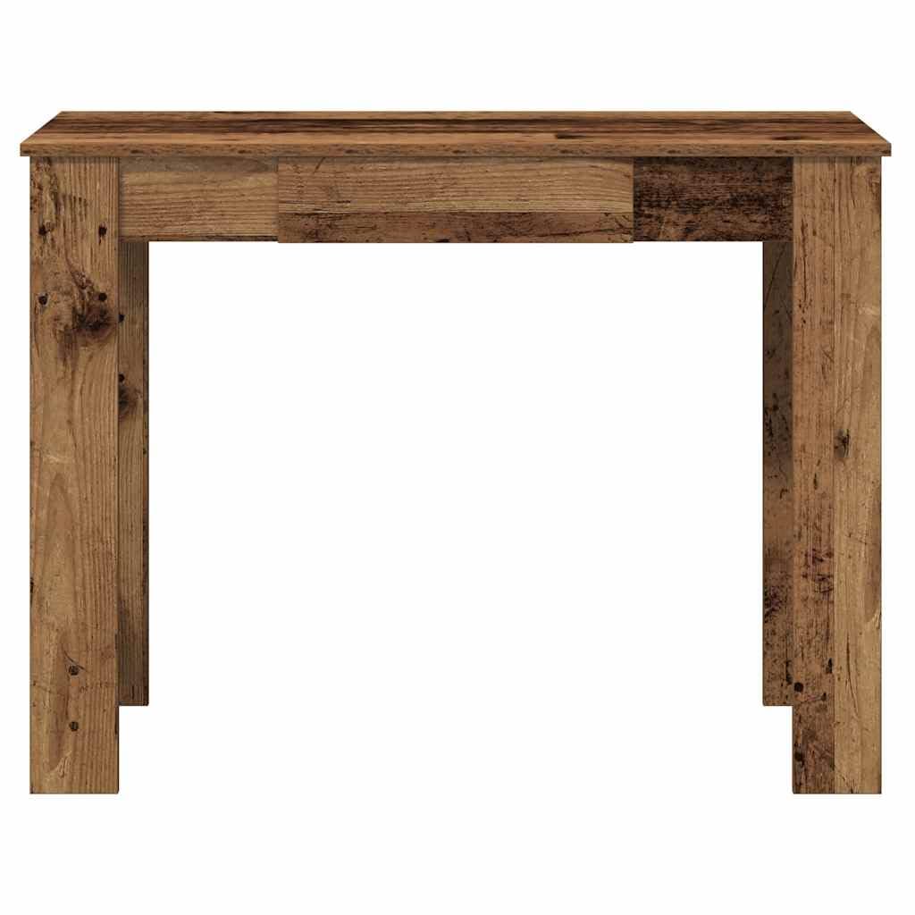 Escritorio con aspecto de madera envejecida, 100 x 45 x 75 cm, mesa de ordenador de madera con amplia superficie de trabajo y mucho espacio para carpetas y dispositivos de PC, versátil