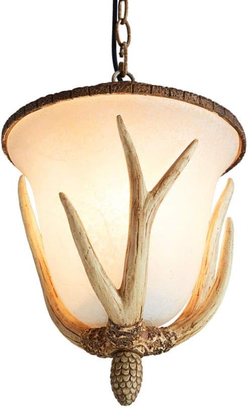 Lustre rustique en résine forme corne de cerf pour remplacer un plafonnier classique