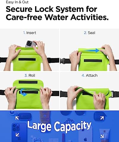 Spigen Aqua Shield WaterProof iPX8 Sertifikalı Su Geçirmez Bel Çantası (2 Adet) A620 Cactus Green - AMP06023 - Görsel 6