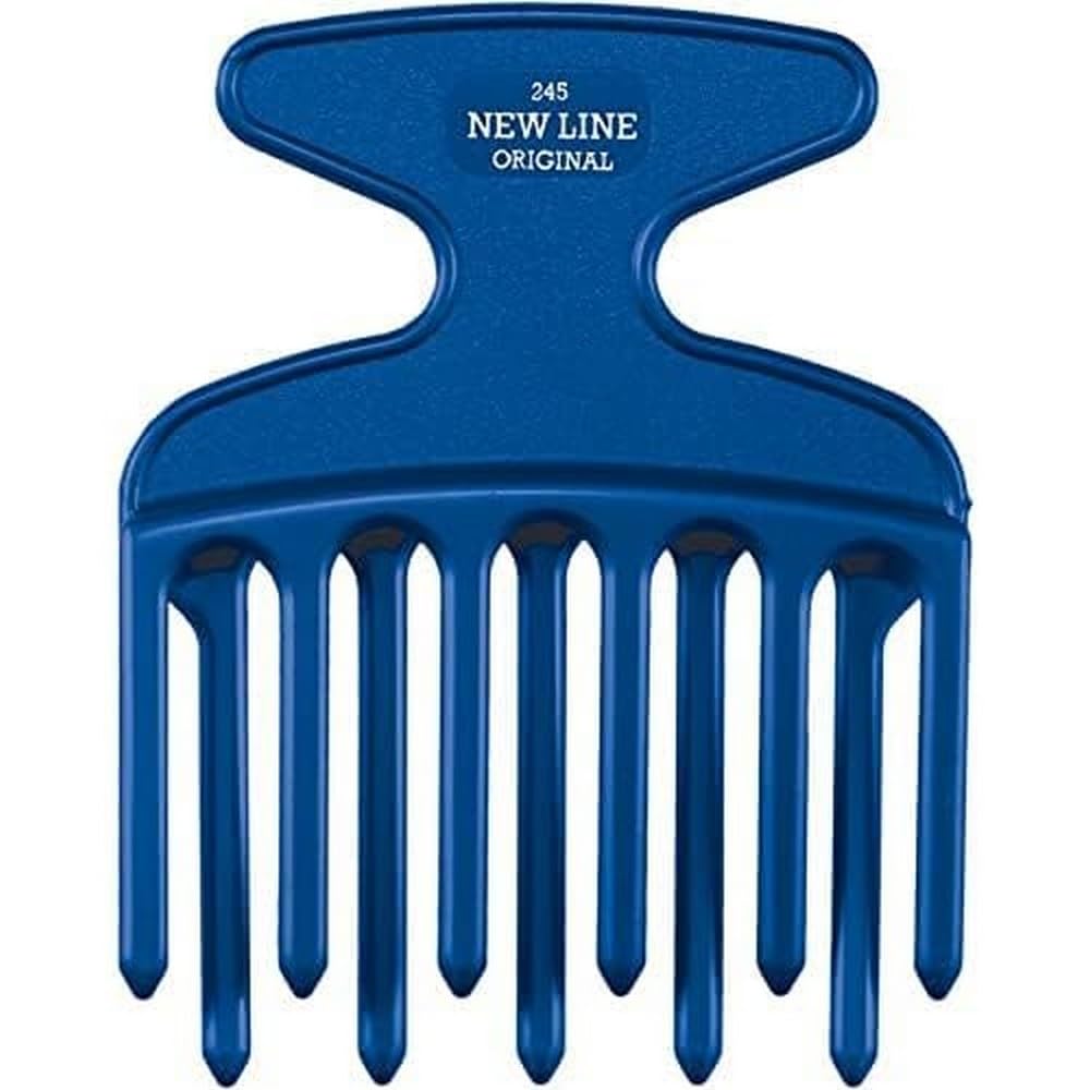 HERCULES SÄGEMANN - 245 Lockenkamm | Fingerstyler Kamm für Locken | Spezialkamm mit Top-Griff aus hochwertigem Polycarbonat Kunststoff | Größe: 4 Zoll | Farbe: Blau