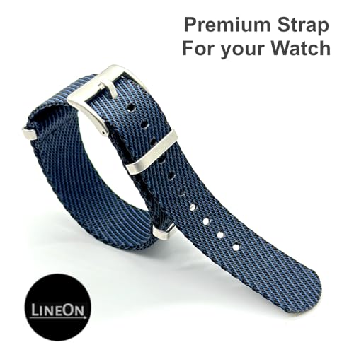Image of Lineon 20mm & 22mm Stainless Steel 304 Buckle & loop Nylon Vintage Style NATO Watch Strap ONE WAY NATO Nylon STRAP Imported Quality With Pins and Pin Remover Tool (Include)
